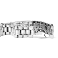 Load image into Gallery viewer, 14K White Gold 12.0 Cttw Men's Invisible Set Princess Diamond Tennis Bracelet (G-H Color, VS1-VS2 Clarity) - Size 8.5" Inches