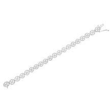 Load image into Gallery viewer, .925 Sterling Silver 1/2 Cttw Diamond Nested Circle Miracle Set Open Wheel 7.25" Fashion Link Bracelet (I-J Color, I3 Clarity)