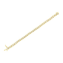 Load image into Gallery viewer, 10K Yellow Gold Plated .925 Sterling Silver 7.0 cttw 2-Prong Set Round Brilliant Cut Diamond "S" Link Bracelet (J-K color, I1-I2 clarity) - 7"