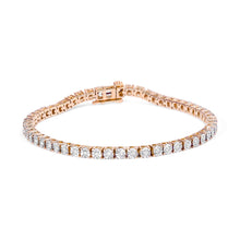 Load image into Gallery viewer, .925 Sterling Silver 1.0 Cttw Miracle-Set Diamond Round Faceted Bezel Tennis Bracelet (I-J Color, I3 Clarity) - 7"
