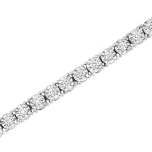 Load image into Gallery viewer, .925 Sterling Silver 3.0 Cttw Lab Grown Diamond Illusion-Set Miracle Plate Tennis Bracelet (G-H Color, VS1-VS2 Clarity) - Size 7.25"