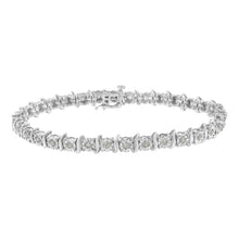 Load image into Gallery viewer, Two-Tone 10K Yellow Gold over .925 Sterling Silver 1.0 Cttw Diamond S-Curve Link Miracle-Set Tennis Bracelet (I-J Color, I3 Clarity) - 7"