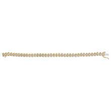 Load image into Gallery viewer, 14K Yellow Gold Plated .925 Sterling Silver 1/2 Cttw Round Miracle-Set Diamond S-Curve Tennis Bracelet (I-J Color, I3 Clarity) - 7"