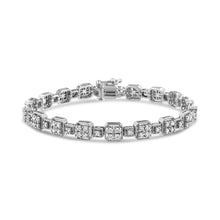 Load image into Gallery viewer, 10K White Gold 2.0 Cttw Diamond Square Link Bracelet (J-K Color, I2-I3 Clarity) - Size 7.25"