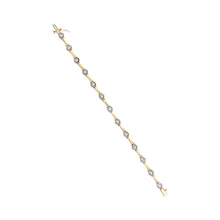 Load image into Gallery viewer, 10K Yellow Gold Plated .925 Sterling Silver 1.0 Cttw Miracle Set Diamond Bezel Style Station Link Bracelet (H-I Color, I3 Clarity) - Size 7"