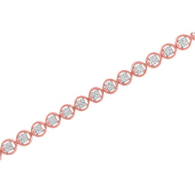 Load image into Gallery viewer, 14K Rose Gold Over .925 Sterling Silver 1/4 Cttw Diamond 7" Open Circle Wheel Link Tennis Bracelet (I-J Color, I2-I3 Clarity)