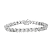 Load image into Gallery viewer, .925 Sterling Silver 1.0 Cttw Diamond Miracle-Set X-Link 7" Tennis Bracelet (I-J Color, I3 Clarity)