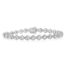 Load image into Gallery viewer, .925 Sterling Silver 1/4 Cttw Diamond Miracle-Set Teardrop Shaped 7†Link Bracelet (I-J Color, I3 Clarity)