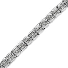 Load image into Gallery viewer, .925 Sterling Silver 2.0 Cttw Diamond 7" Round Miracle Plate Link Bracelet (I-J Color, I2-I3 Clarity)