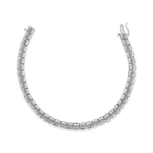 Load image into Gallery viewer, .925 Sterling Silver 2.0 Cttw Diamond 7" Round Miracle Plate Link Bracelet (I-J Color, I2-I3 Clarity)