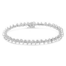 Load image into Gallery viewer, .925 Sterling Silver 1/2 Cttw Diamond Miracle-Set 7" Tennis Bracelet (I-J Color, I3 Clarity)