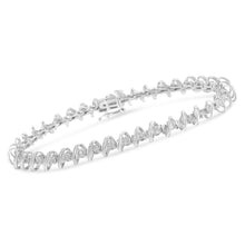 Load image into Gallery viewer, .925 Sterling Silver 1/2 Cttw Diamond Miracle-Set 7" Tennis Bracelet (I-J Color, I3 Clarity)