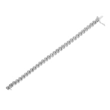 Load image into Gallery viewer, .925 Sterling Silver 2.0 Cttw Round-Cut Diamond "S" Link Bracelet (I-J Color, I3 Clarity) - 7.25"
