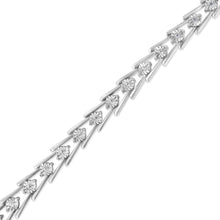 Load image into Gallery viewer, .925 Sterling Silver Diamond Miracle-Set Double Swoosh Milgrain Style Tennis Bracelet (1/2 cttw, I-J Color, I3 Clarity) - Size 7.75"