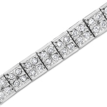 Load image into Gallery viewer, .925 Sterling Silver 2 Cttw Prong Set Round-Cut Diamond 4 Stone Box Link Bracelet (I-J Color, I3 Clarity) - 7.25"