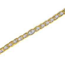 Load image into Gallery viewer, 10K Yellow Gold Plated .925 Sterling Silver 1 cttw Prong-Set Diamond Pear Shape Link Bracelet (I-J Color, I1-I2 Clarity) - 7.25"