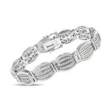 Load image into Gallery viewer, .925 Sterling Silver 3.0 Cttw Prong Set Diamond Art Deco Style Tennis Bracelet (I-J Color, I2-I3 Clarity) - 7.25"