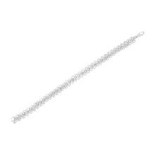 Load image into Gallery viewer, .925 Sterling Silver 1/4 cttw Round-Cut Diamond Double Row Wrapped S-Link Bracelet (I-J Color, I2-I3 Clarity) - Size 7.25"