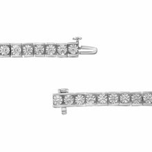 Load image into Gallery viewer, .925 Sterling Silver Miracle Set Diamond Accent Classic Tennis Bracelet (I-J Color, I2-I3 Clarity) - 7.25"