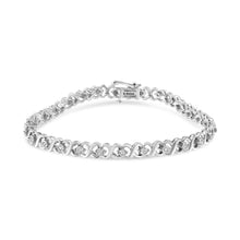 Load image into Gallery viewer, .925 Sterling Silver 1/3 Cttw Miracle Plate Round-Cut Diamond Infinity Link Bracelet (I-J Color, I3 Clarity) - Size 7.25"