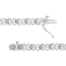 Load image into Gallery viewer, .925 Sterling Silver 1/3 Cttw Miracle Plate Round-Cut Diamond Infinity Link Bracelet (I-J Color, I3 Clarity) - Size 7.25"