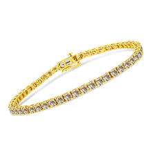 Load image into Gallery viewer, 14K Yellow Gold Plated .925 Sterling Silver 8.0 Cttw Diamond Classic Link Tennis Bracelet (K-L Color, I2-I3 Clarity) - 7-1/4"