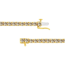 Load image into Gallery viewer, 14K Yellow Gold Plated .925 Sterling Silver 8.0 Cttw Diamond Classic Link Tennis Bracelet (K-L Color, I2-I3 Clarity) - 7-1/4"