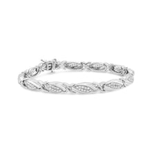 Load image into Gallery viewer, .925 Sterling Silver 1.00 Cttw Round Diamond X-Link Bracelet (I-J Color, I2-I3 Clarity) - Size 7.25"