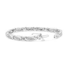 Load image into Gallery viewer, .925 Sterling Silver 1.00 Cttw Round Diamond X-Link Bracelet (I-J Color, I2-I3 Clarity) - Size 7.25"
