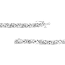 Load image into Gallery viewer, .925 Sterling Silver 1.00 Cttw Round Diamond X-Link Bracelet (I-J Color, I2-I3 Clarity) - Size 7.25"
