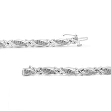 Load image into Gallery viewer, .925 Sterling Silver 1.00 Cttw Round Diamond X-Link Bracelet (I-J Color, I2-I3 Clarity) - Size 7.25"