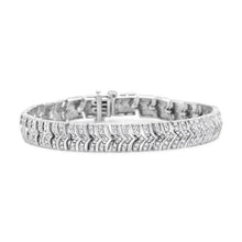 Load image into Gallery viewer, .925 Sterling Silver 3.00 Cttw Diamond Chevron Link Bracelet (I2-I3 Clarity, I-J Color) - Size 7.25"