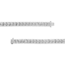 Load image into Gallery viewer, .925 Sterling Silver 3.00 Cttw Diamond Chevron Link Bracelet (I2-I3 Clarity, I-J Color) - Size 7.25"