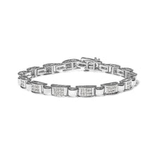Load image into Gallery viewer, 14K White Gold 2.00 Cttw Princess Diamond Invisible Set Link Bracelet (H-I Color, SI2-I1 Clarity) - 7"