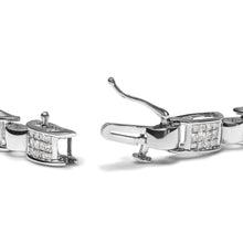 Load image into Gallery viewer, 14K White Gold 2.00 Cttw Princess Diamond Invisible Set Link Bracelet (H-I Color, SI2-I1 Clarity) - 7"