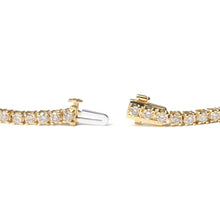 Load image into Gallery viewer, 14K Yellow Gold 6.0 Cttw Classic 4 Prong Set Round Brilliant Cut Diamond Tennis Bracelet (K-L Color, VS2-SI1 Clarity) - 7.25"