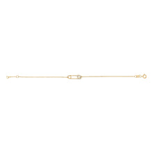 Load image into Gallery viewer, 10K Yellow Gold 1/10 Cttw Diamond Paperclip Charm Adjustable Link Bracelet (I-J Color, I1-I2 Clarity) - 7.25 Inch