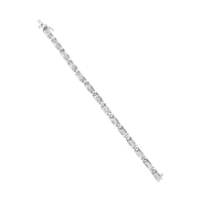 Load image into Gallery viewer, 14K White Gold 3.0 Cttw Invisible Set Princess Cut Diamond Link and Buckle 7.25" Tennis Bracelet (I-J Color, I1-I2 Clarity)