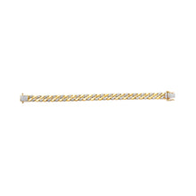 Load image into Gallery viewer, 14K Yellow Gold Plated .925 Sterling Silver 3/8 Cttw Diamond Cuban Bracelet (I-J Color, I3 Clarity) - 7.25"
