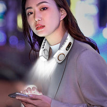 Load image into Gallery viewer, 6000Mah Hanging Neck Fan Portable Cooler Fan USB Leafless Neckband Fan 78 Surround Air Outlets 2000mAh Rechargeable Mini Fan Rechargeable Bladeless Neck Fan Personal Cooling Fan with 3 Wind Speeds for Travel