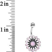 Load image into Gallery viewer, Pink Faux Opal Bid You Adieu Flower Belly Ring