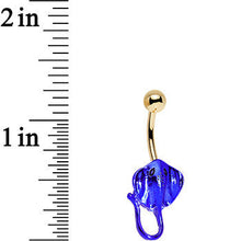 Load image into Gallery viewer, Gold PVD Royal Blue Seaworthy Stingray Belly Ring