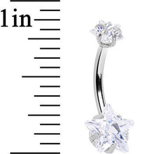 Load image into Gallery viewer, Clear Gem Dynamic Duo Super Star Internally Threaded Belly Ring