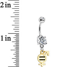 Load image into Gallery viewer, Clear Gem Coexist Gender Equality Dangle Belly Ring