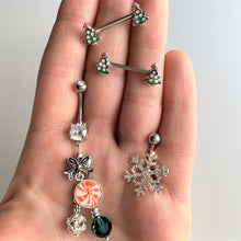 Load image into Gallery viewer, Clear Gem Winter Wonderland Snowflake Belly Ring