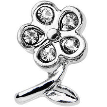 Load image into Gallery viewer, 16G 1/4 Clear Gem Petal Flower Left Ear Cartilage Earring