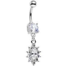 Load image into Gallery viewer, Clear Gem Decadent Detail Drop Dangle Belly Ring