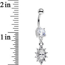 Load image into Gallery viewer, Clear Gem Decadent Detail Drop Dangle Belly Ring