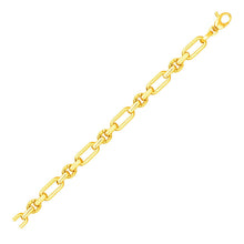 Load image into Gallery viewer, 14k Yellow Gold Polished and Textured Link Bracelet