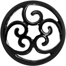 Load image into Gallery viewer, 7/8 Steel Black Filigree Duet Heart Saddle Plug Set
